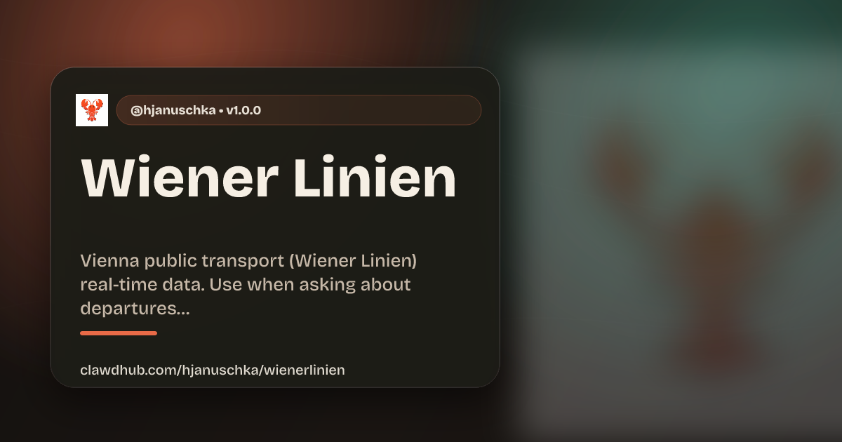 ClawdHub 上的 Wiener Linien 技能
